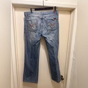7 For All Mankind Jeans Mens34x32 Blue Bootcut A Pocket Light Wash VTG Baggy USA